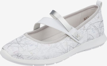 REMONTE Ballet Flats with Strap in White: front