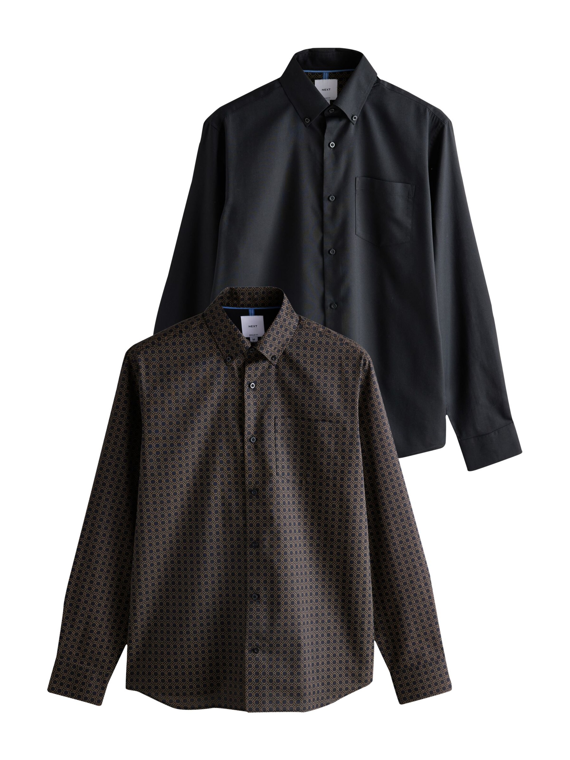 Next Средняя посадка Рубашка в Черный: спереди