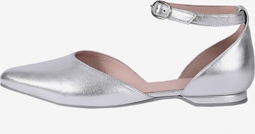 Apple of Eden Ballet Flats with Strap 'BRUNA' in Silver