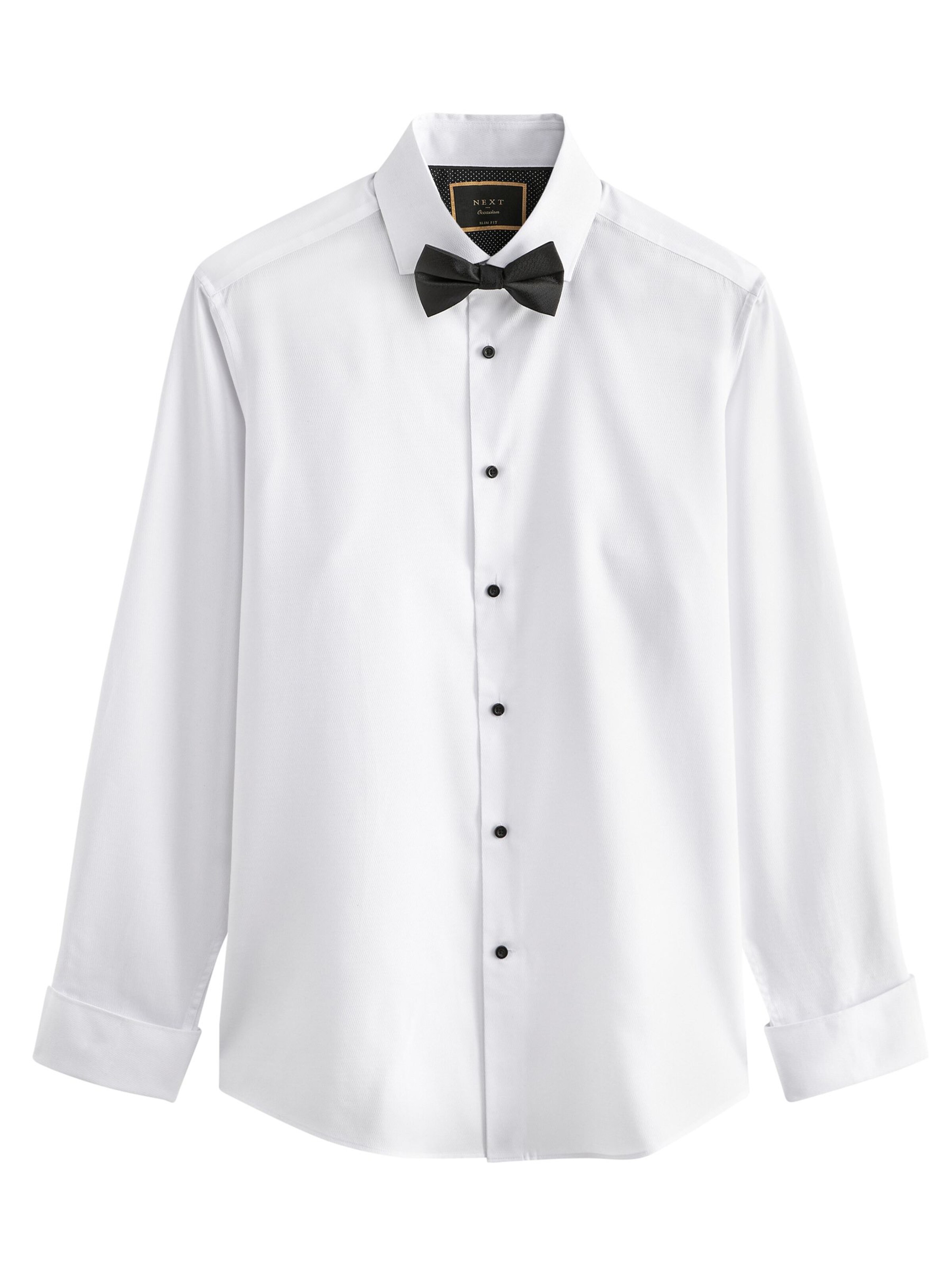 Next Slim fit Button Up Shirt in White: front
