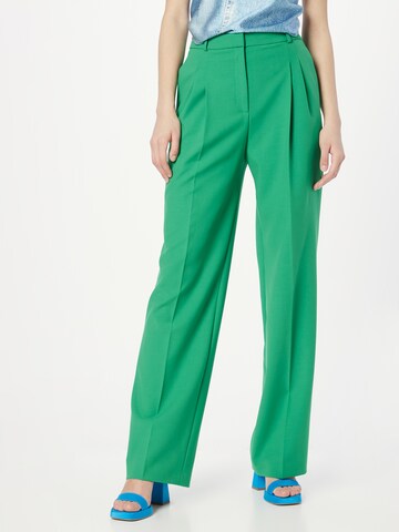 HUGO Loose fit Pleated Pants 'Havira' in Green: front