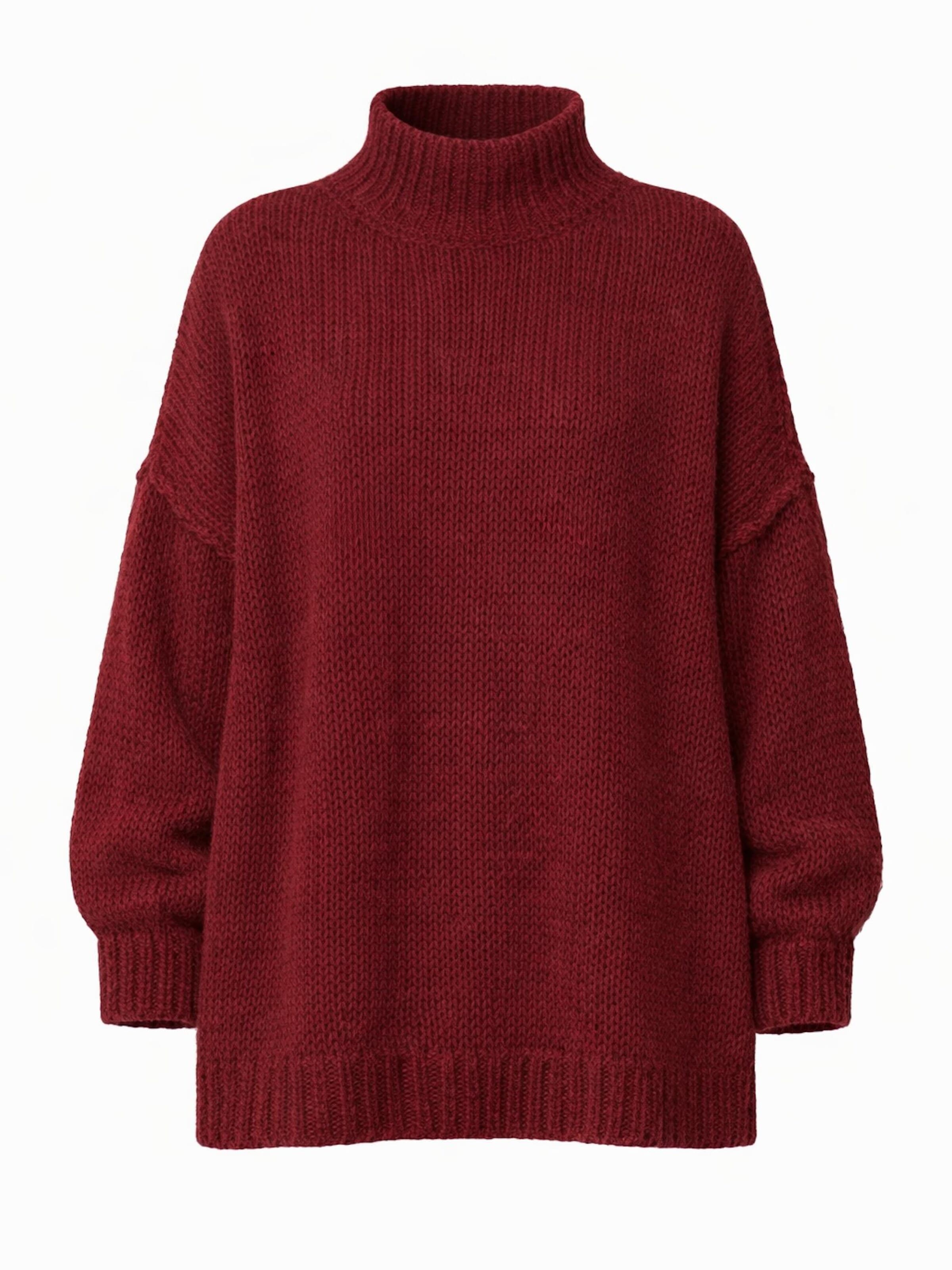 Worldclassca Oversizepullover 'Strickpullover Oversized mit Stehkragen'‌‌‌‌‌ in Rot: Vorderseite