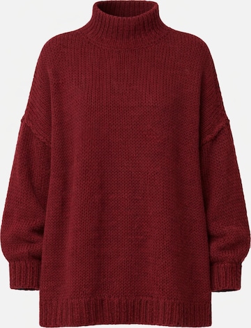 Worldclassca Oversizepullover 'Strickpullover Oversized mit Stehkragen' in Rot: Vorderseite