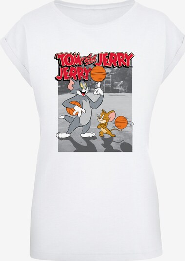 ABSOLUTE CULT T-shirt 'Tom and Jerry - Basketball Buddies' en gris foncé / orange / rouge / blanc, Vue avec produit