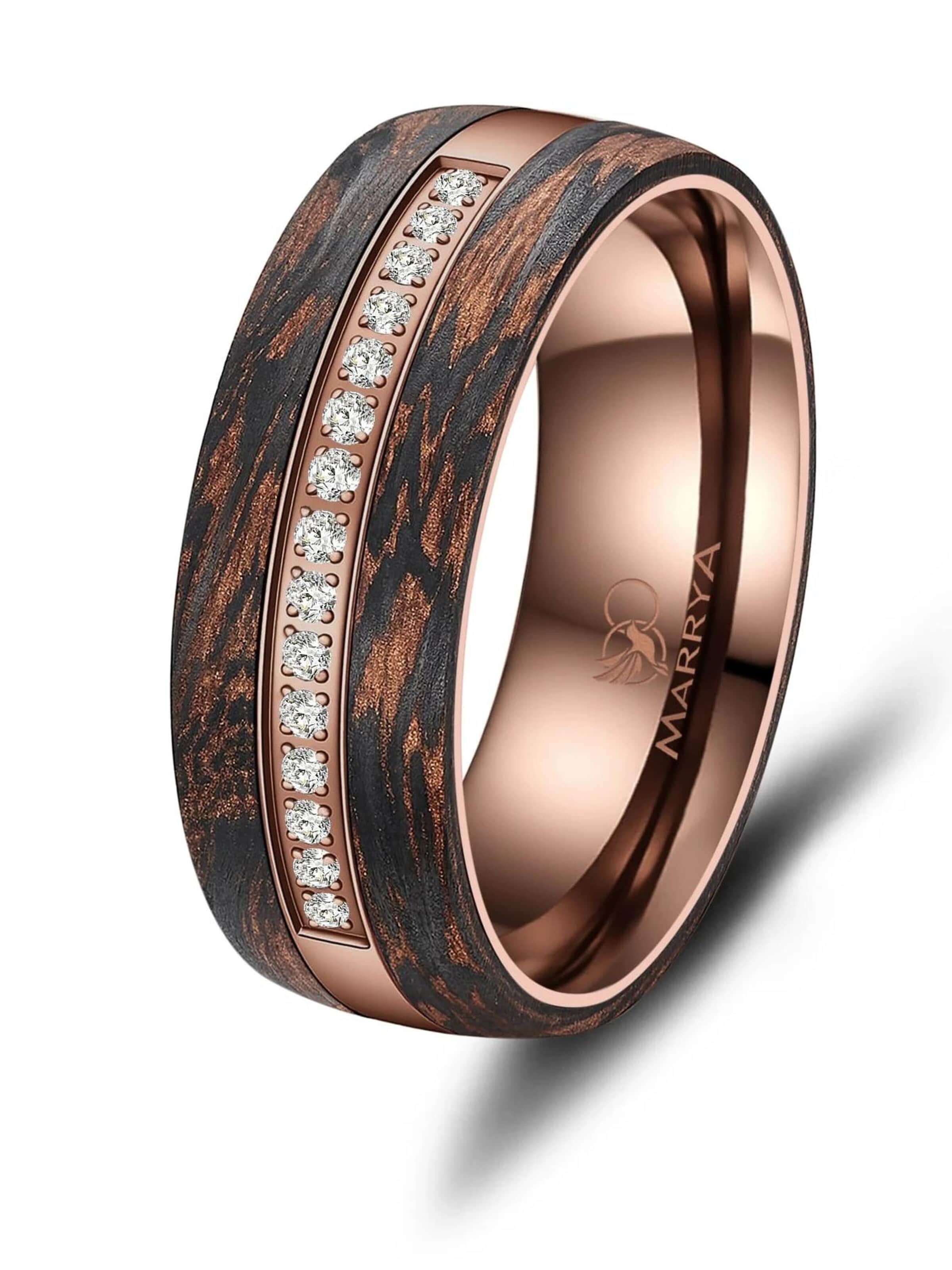 MARRYA Ring 'MARRYA Ehering CB-03 Carbon-Bronze' in Brown: front
