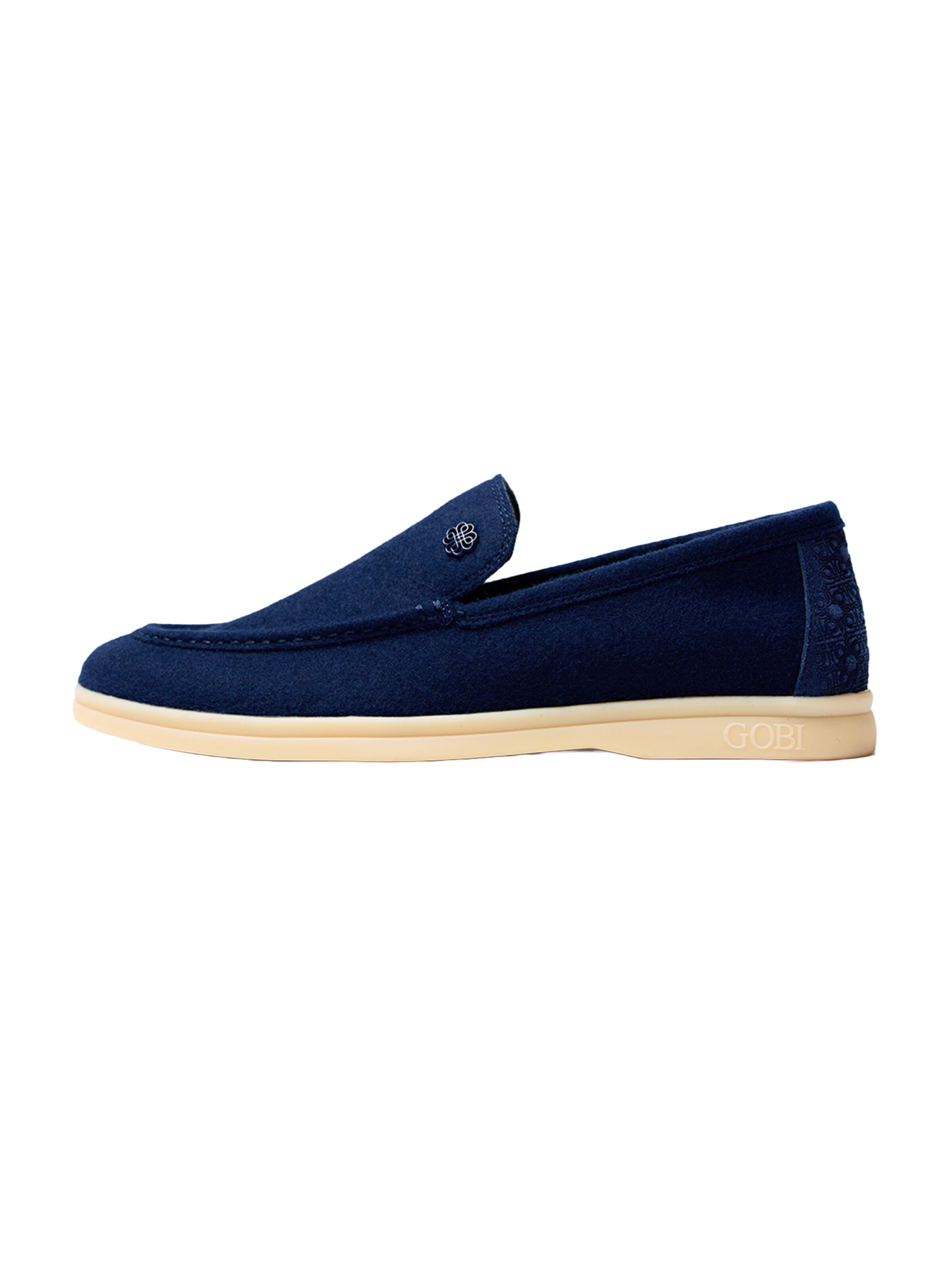 GOBI Cashmere Classic Flats 'Men's Cashmere Loafers' in Blue: front