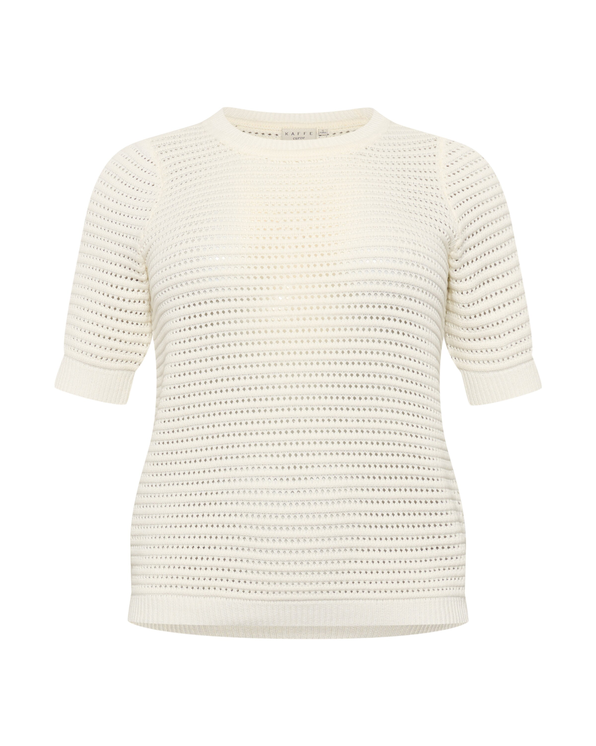 KAFFE CURVE Pullover i hvid: forside