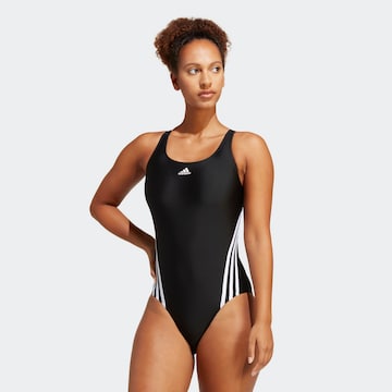 Bustier Maillot de bain sport '3-Stripes' ADIDAS SPORTSWEAR en noir : devant