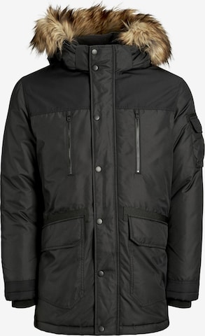 JACK & JONES Téli parka 'Globe' - fekete: elől