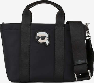 Rankinė 'Ikonik' iš Karl Lagerfeld, spalva – nebalintos drobės spalva / gelsvai pilka spalva / juoda, Prekių apžvalga