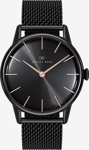 August Berg Analog Watch in Black: front