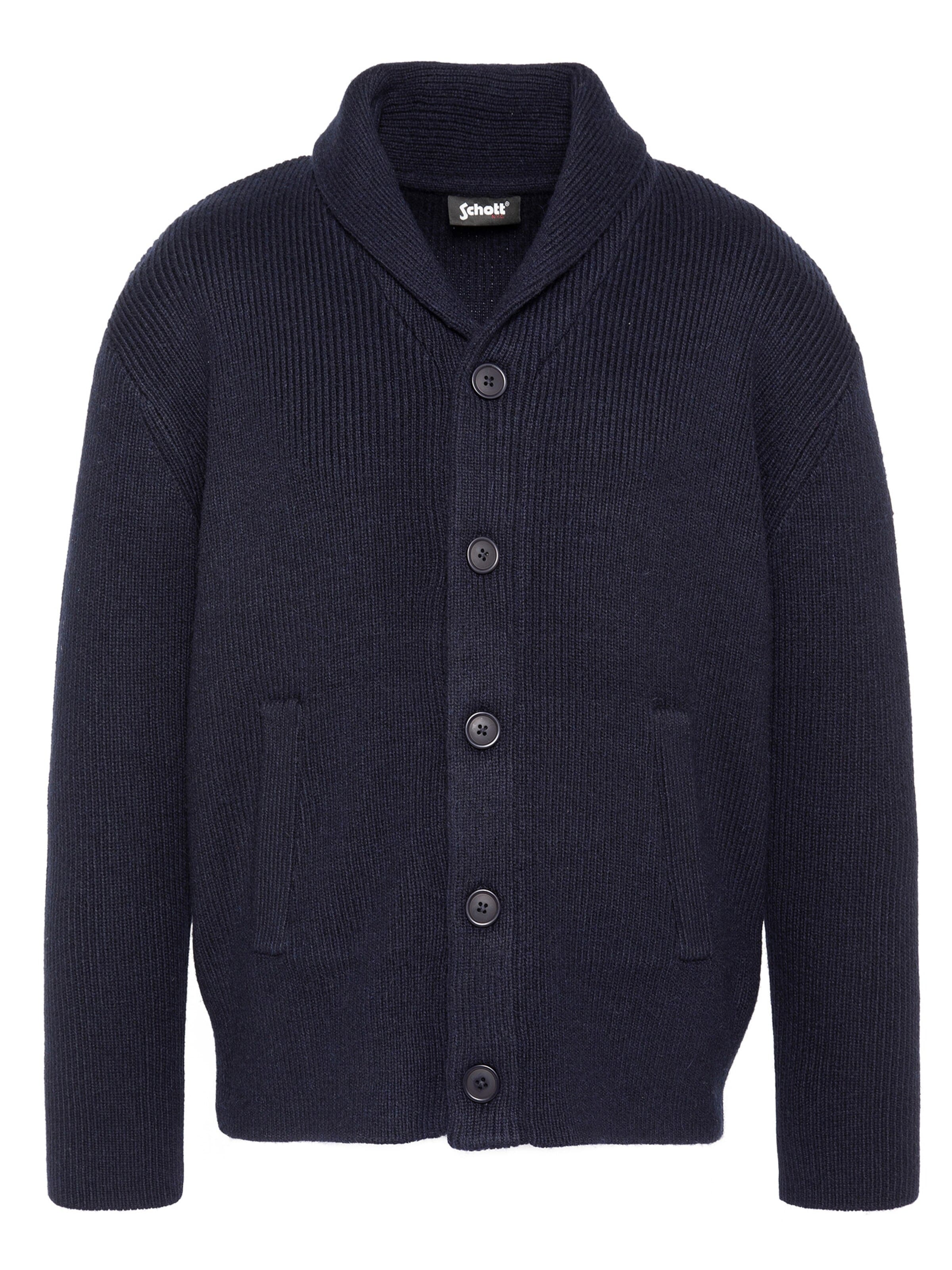 Vestes en maille Schott NYC en bleu : devant