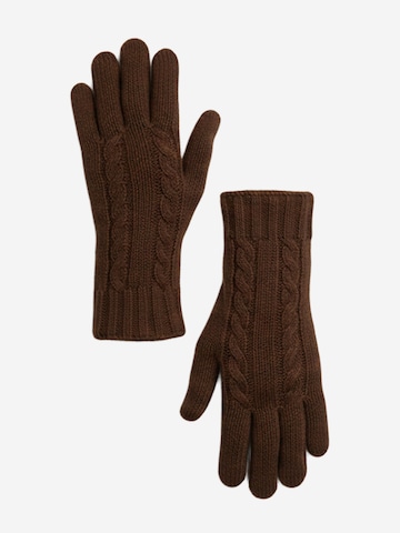 Il Lanificio - Guantes con dedos en marrón: frente