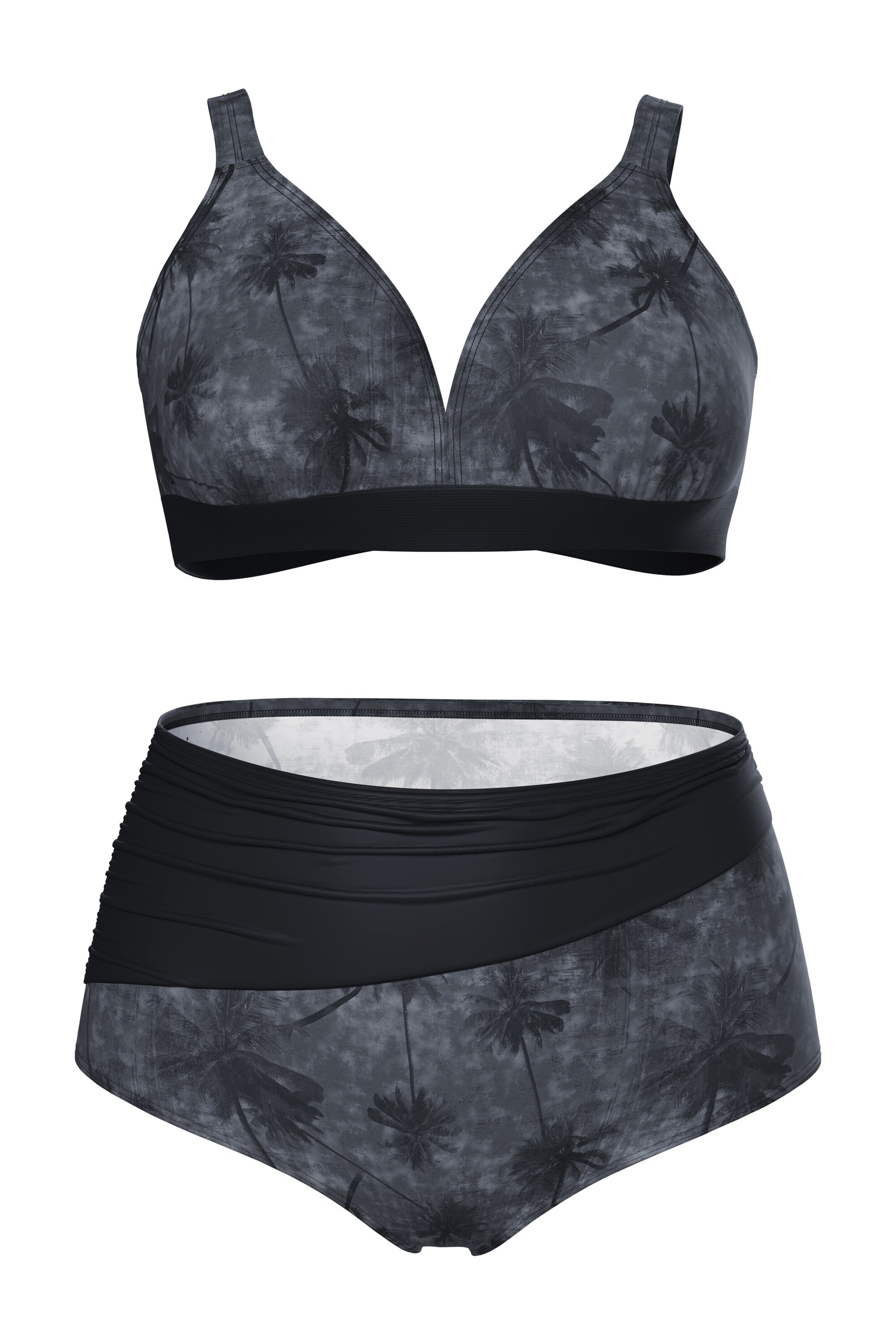 Ulla Popken Bralette Bikini in Grey: front