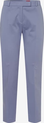 HUGO Red Regular Pleated Pants ' Hestima ' in Blue: front