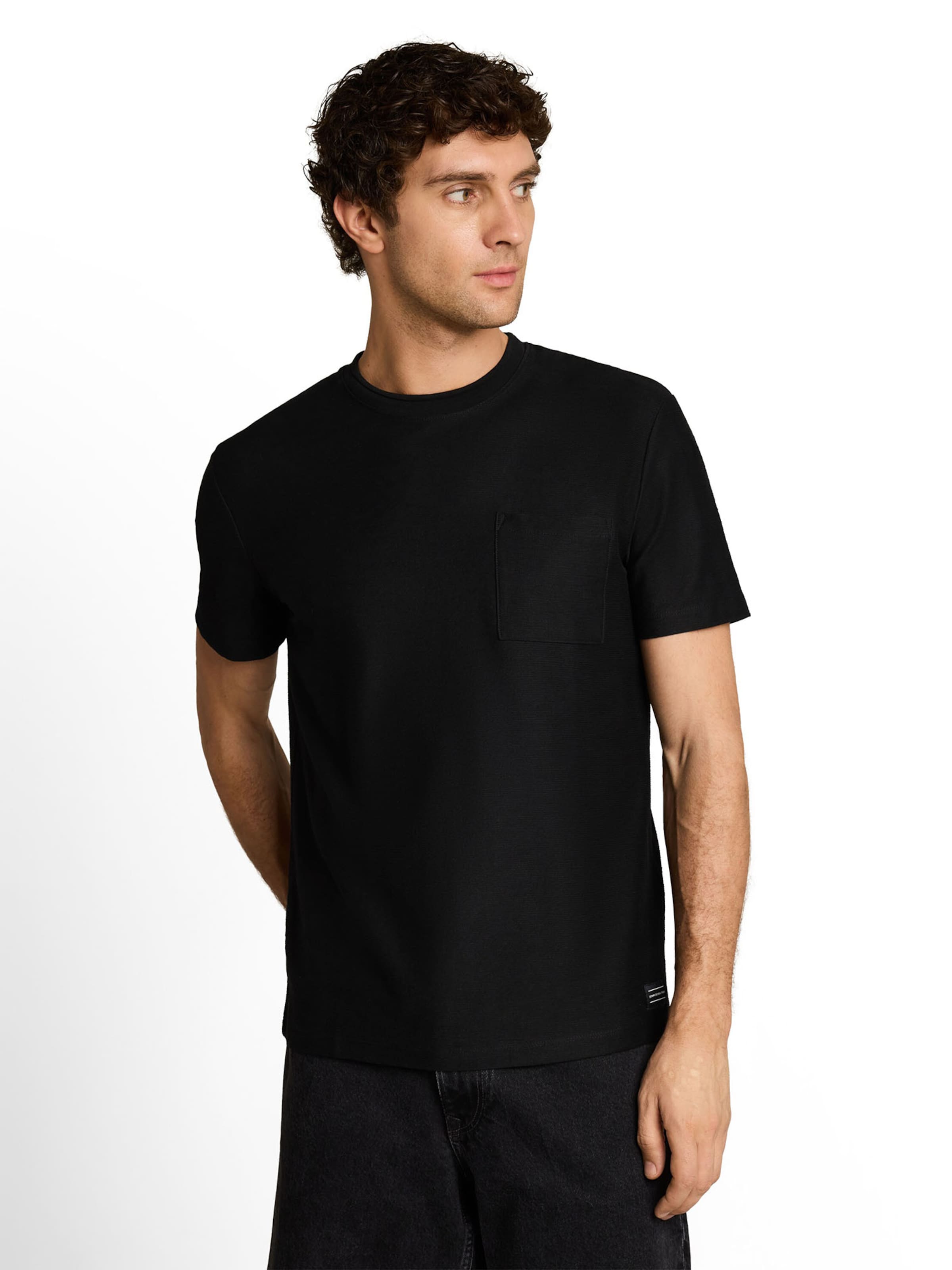 TOM TAILOR DENIM Shirt in Black: front