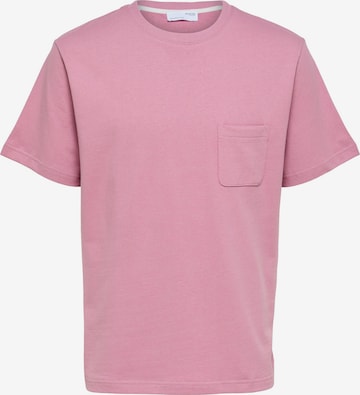 SELECTED HOMME T-Shirt 'Relax Soon' in Pink: predná strana