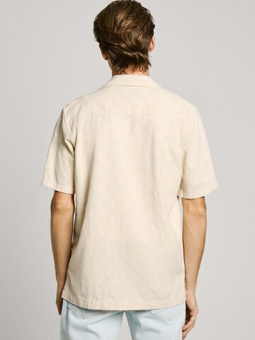 Pepe Jeans Regular fit Button Up Shirt 'Ansel' in Beige