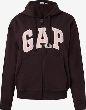 Gap Petite Sweat jacket 'HERITAGE' in Brown: front