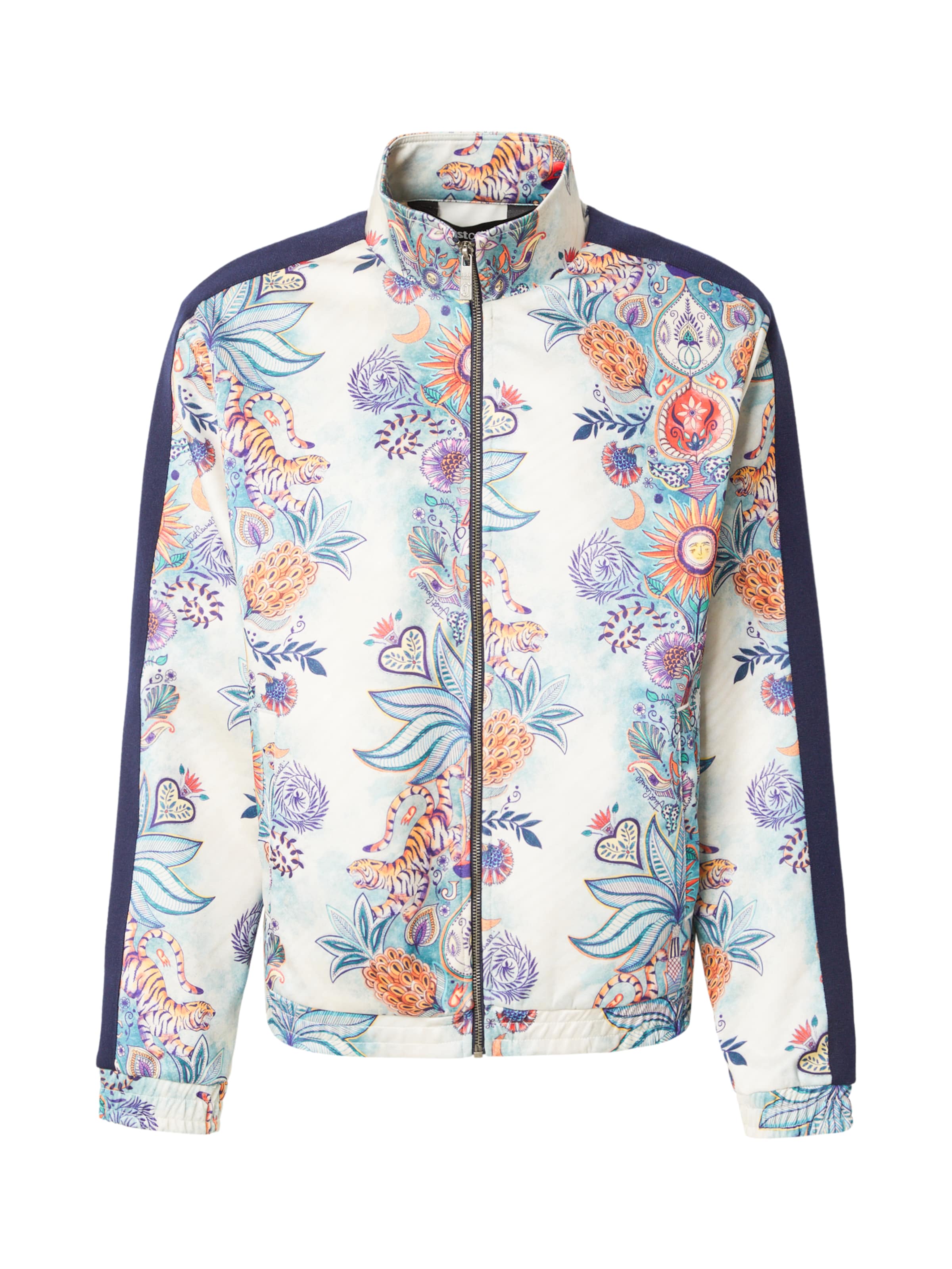 tengerészkék / világoskék / narancs / fehér Just Cavalli Tréning dzseki 'TROPICAL GARDEN', Termék nézet