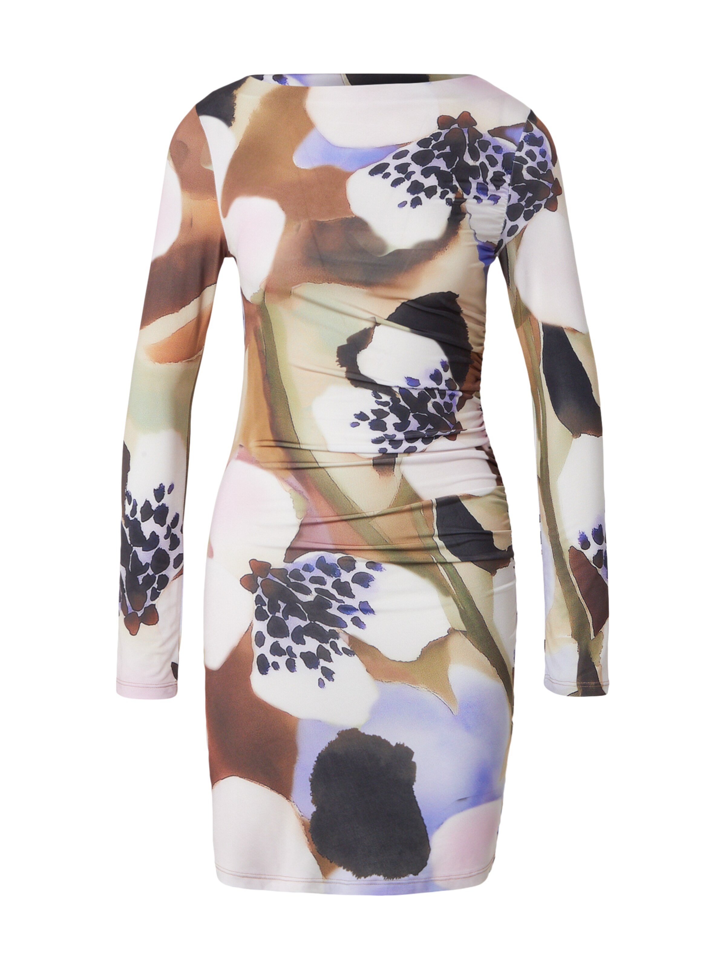 TOPSHOP Платье 'ELLY' в Светло-синий / Коричневый / Баклажановый / Белый, Обзор товара