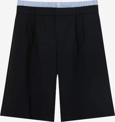 Pantaloni cutați Pull&Bear pe albastru deschis / negru / alb, Vizualizare produs