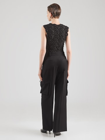 Wide leg Pantaloni con piega frontale 'Hubike' di HUGO in nero: dietro