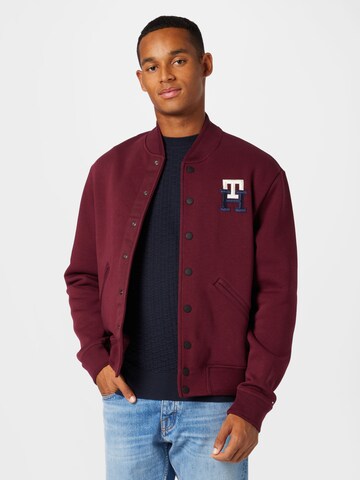 TOMMY HILFIGER Zip-Up Hoodie in Red: front