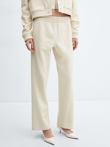 Wide leg Pantaloni 'Toledo' de la MANGO pe bej