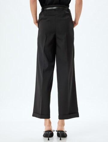 Koton Wide leg Trousers with creases in Black