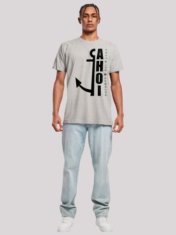 F4NT4STIC T-Shirt 'Ahoi Anker Crop Knut & Jan Hamburg' in Grau