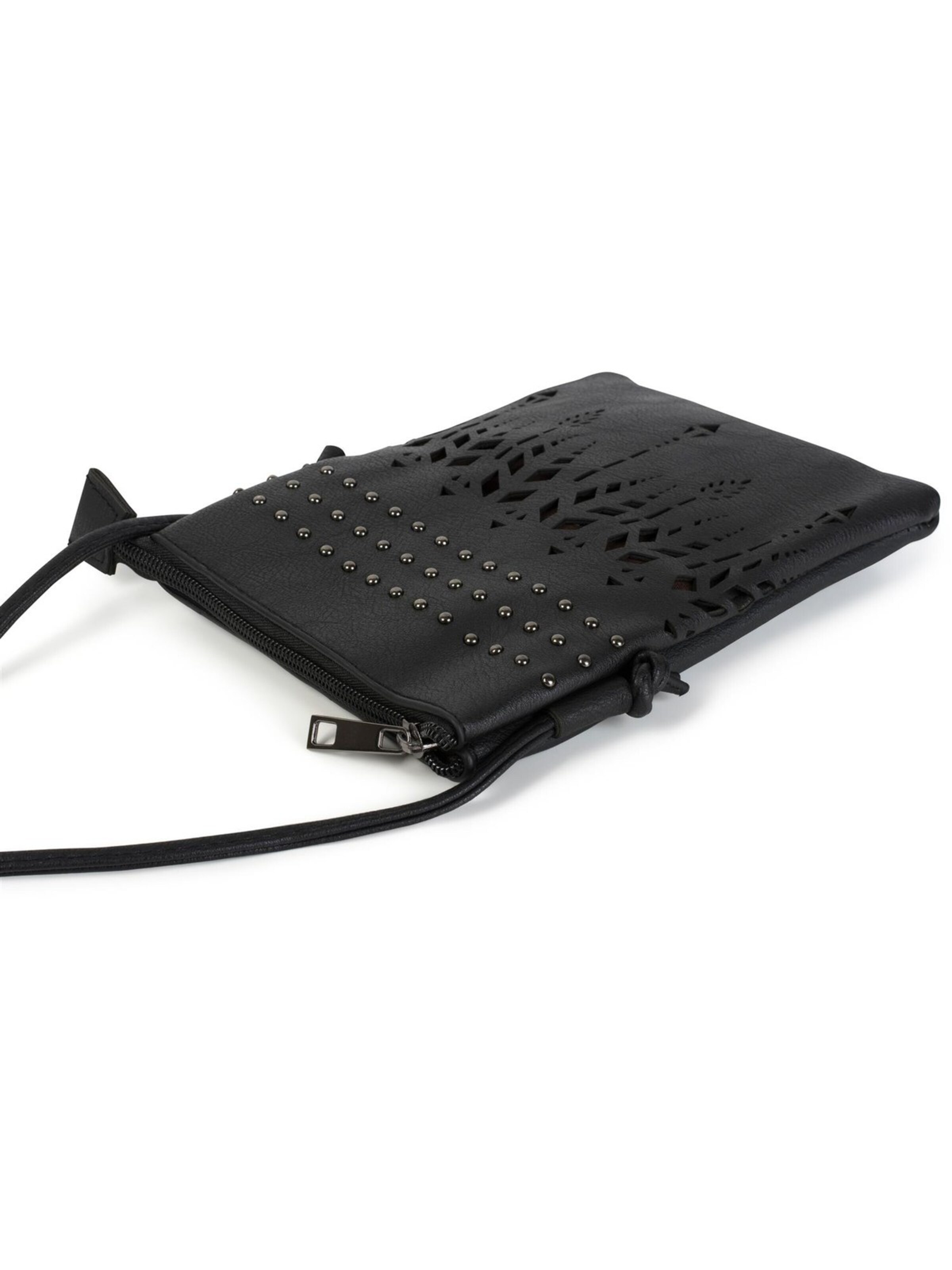 styleBREAKER Umhängetasche 'Mini Umhängetasche Ethno Cutout und Nieten'‌‌‌‌‌ in Schwarz