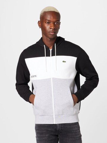 Veste de survêtement LACOSTE en noir : devant