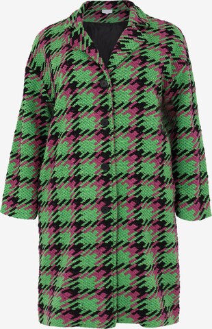 Yoek Between-Seasons Coat in Green: front