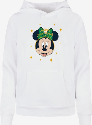 Sweat-shirt 'Minnie Mouse - Happy Christmas' ABSOLUTE CULT en blanc : devant