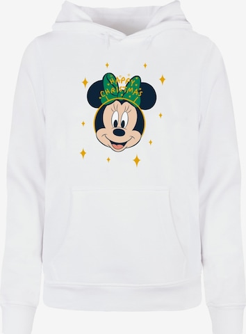 ABSOLUTE CULT Sweatshirt 'Minnie Mouse - Happy Christmas' in Wit: voorkant