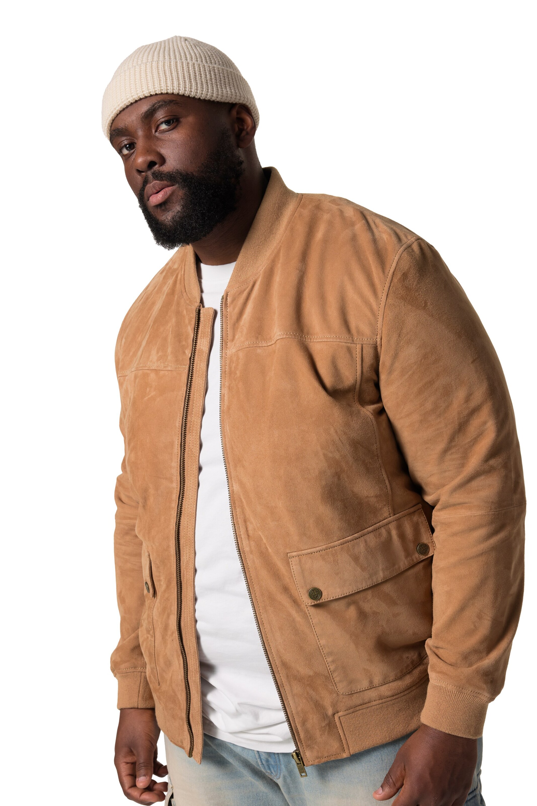 STHUGE Tussenjas in Bruin: voorkant