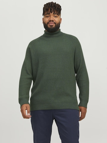 Jack & Jones Plus Sweater in Green: front