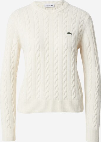 Pull-over LACOSTE en blanc : devant