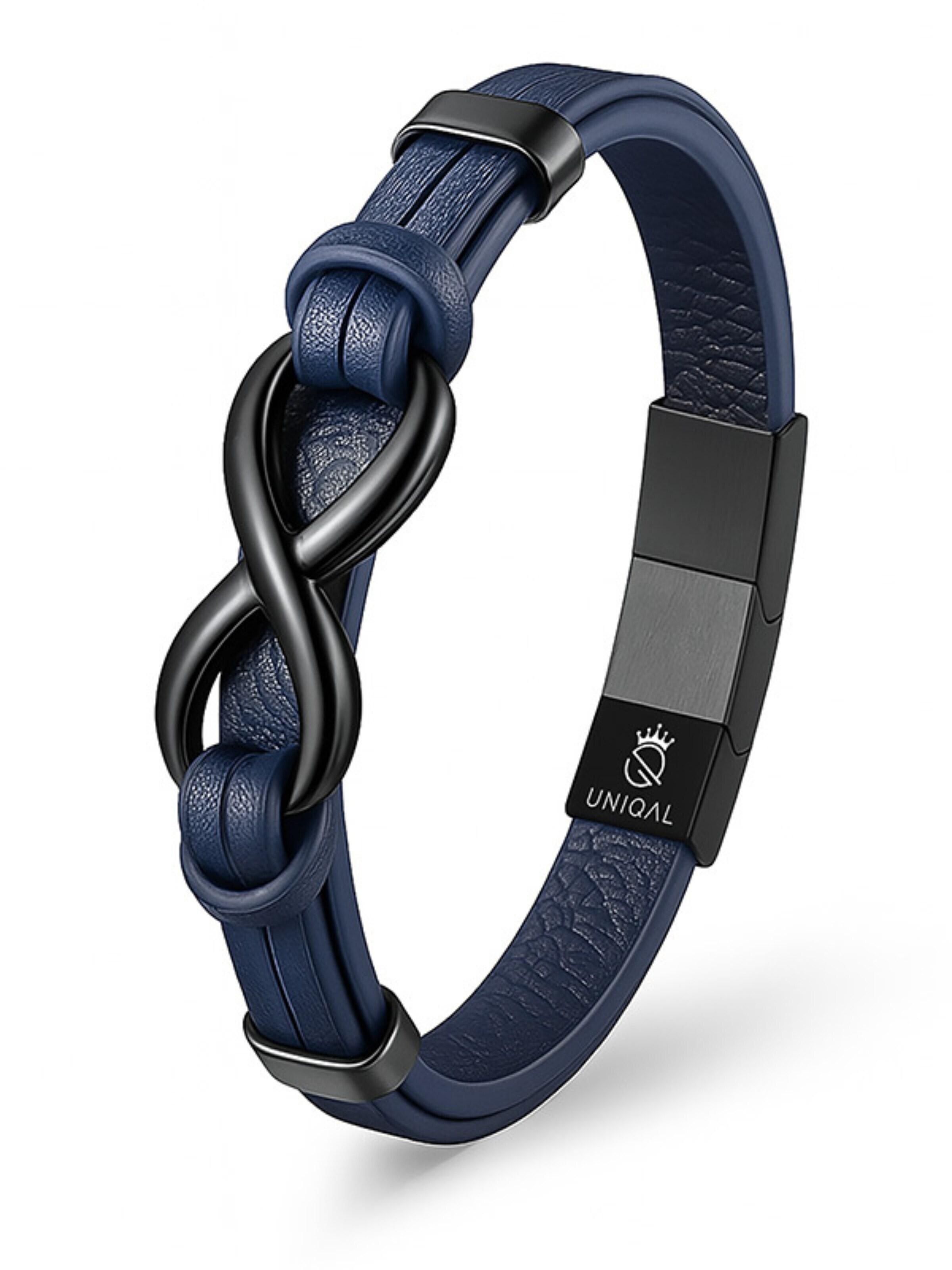 UNIQAL Armband 'INFINITY' in Blauw: voorkant