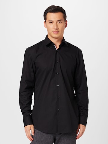 HUGO Red - Ajuste regular Camisa de negocios 'Koey' en negro: frente