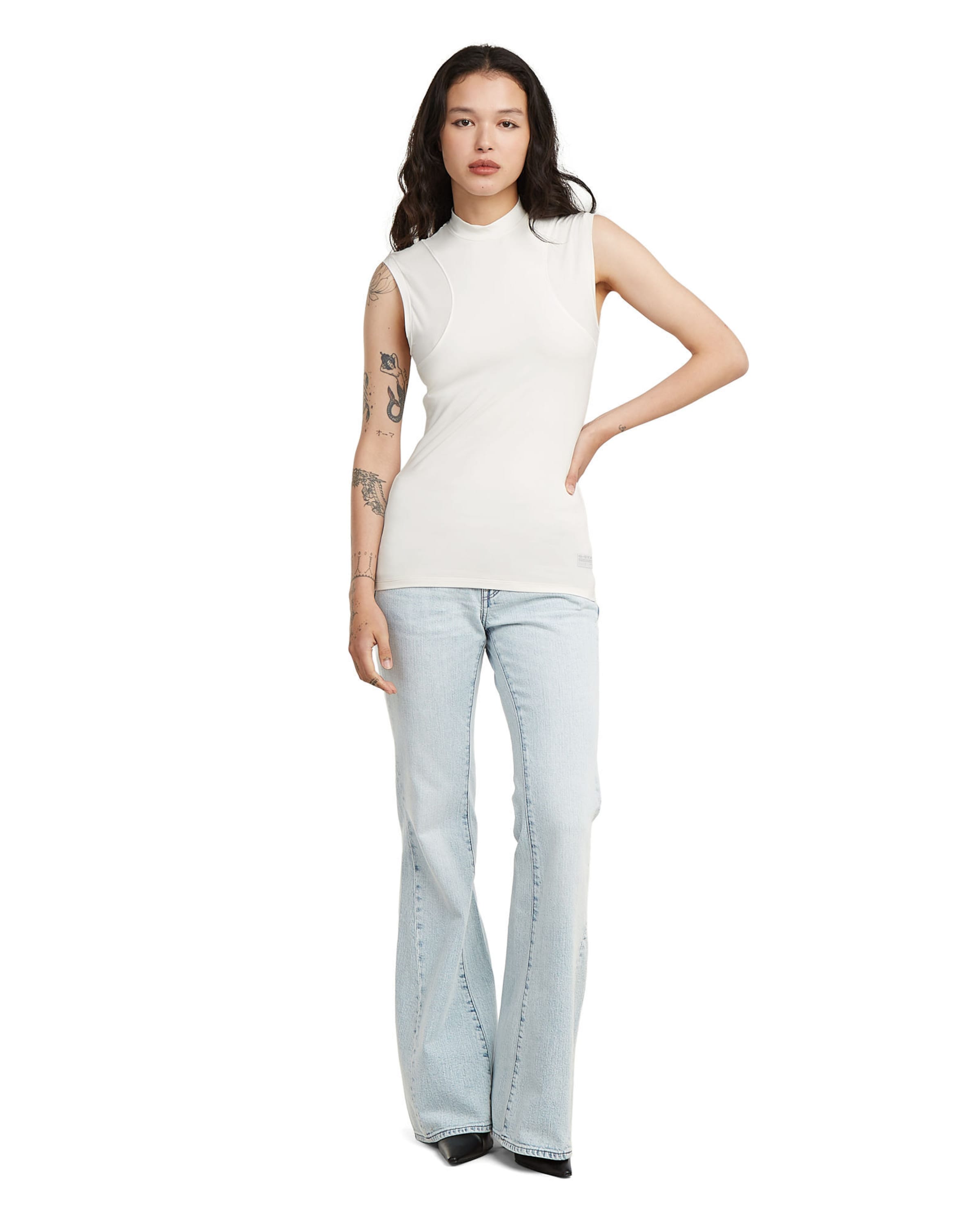 G-STAR Top '2nd Skin Mock ' in White