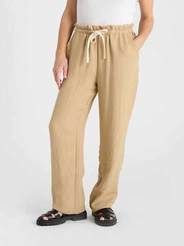 Le Temps Des Cerises Loose fit Pants 'Cancun' in Beige: front