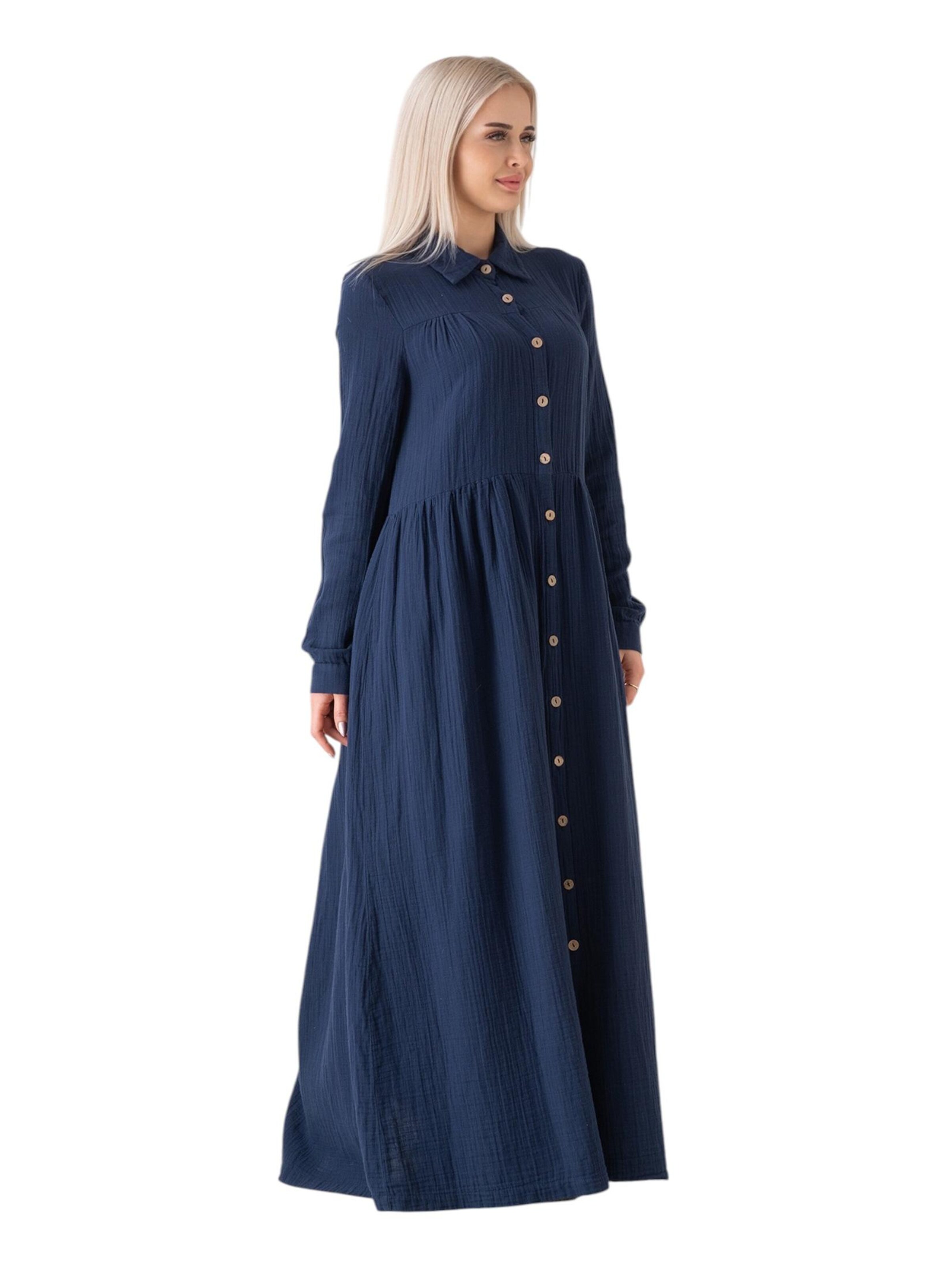 WENOR - Vestido camisero 'SABRA' en azul