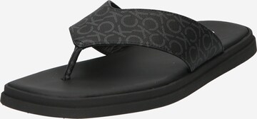 Calvin Klein T-Bar Sandals in Black: front