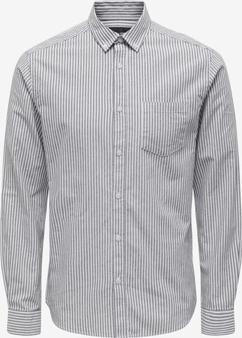 Only & Sons Button Up Shirt 'Alvaro' in Grey: front