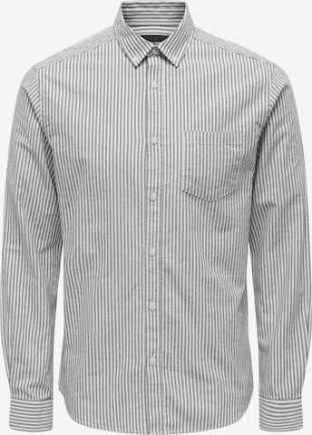 Only & Sons Regular fit Button Up Shirt 'Alvaro' in Grey: front