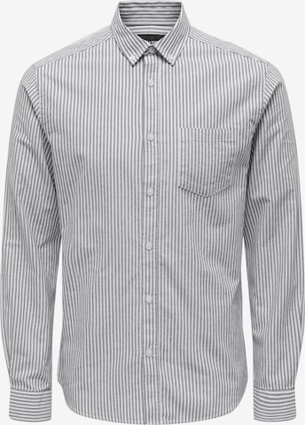 Only & Sons - Regular Fit Camisa 'Alvaro' em cinzento: frente