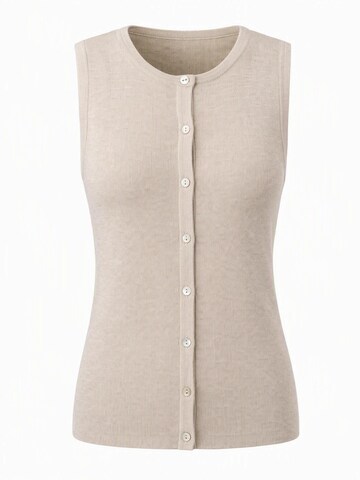 ARACH&CLOZ Knitted Vest in Beige: front