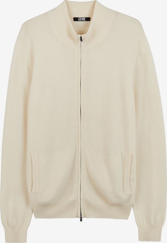 GOBI Cashmere Strickjacke 'Men's Essential Full-Zip Cashmere Cardigan' in Weiß: Vorderseite